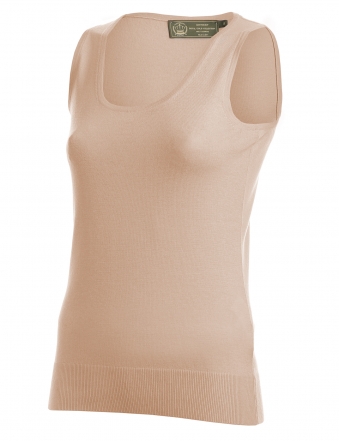 WOMAN U NECKED  CASHMERE SLEEVELESS 