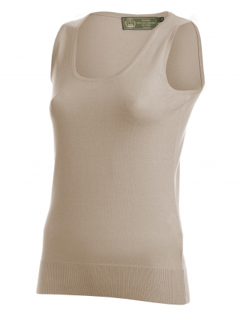WOMAN U NECKED  CASHMERE SLEEVELESS 