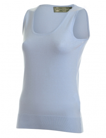 WOMAN U NECKED  CASHMERE SLEEVELESS 